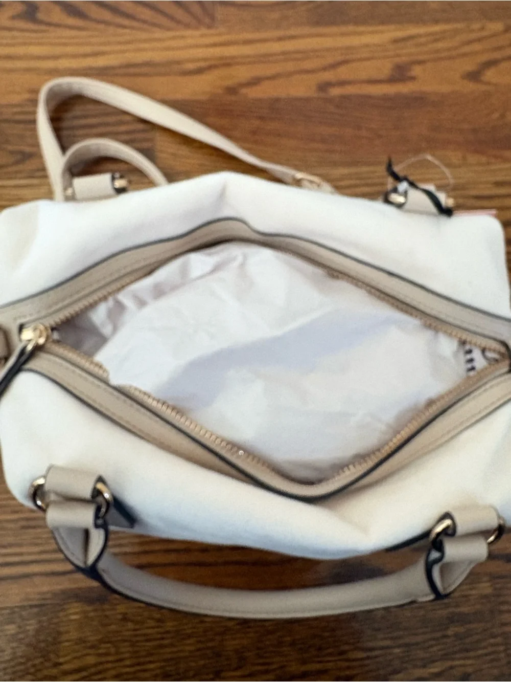 Juicy Couture Cream and Gold Embroidered Satchel